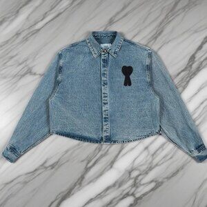 Ami Paris Adc Denim Jacket in Blue Short